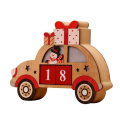 Desktop Perpetual Calendar Car Shape Glowing Calendar Christmas Luminous Ornaments Calendar Wooden Calendar Decor